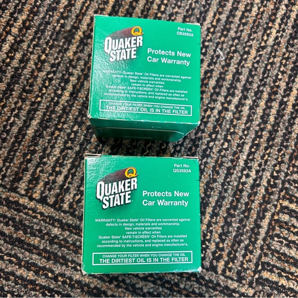 Lot 2 Safe T Screen Quaker State Oil Filter QS3593A 1997 New Old Stock Sealed - Picture 3 of 5